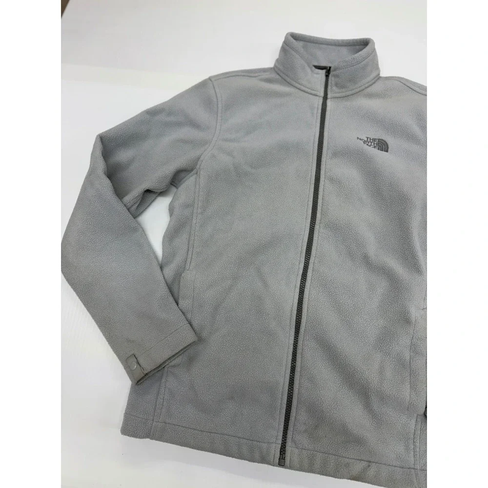 The North Face Fleece Jacket Gray Full Zip Outdoor Hiking Warm Layer Small Men